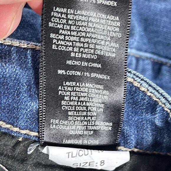 Kut From The Kloth Catherine Distressed Roll Up Jeans Sz 8 - Picture 10 of 13
